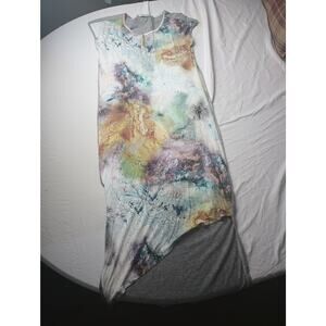 C.S.Roberts Space Dye Maxi Dress Women Size XS Asymmetrical hem Art to wear